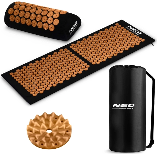 Tapis d’acupression à picots Neo Sport noir et or