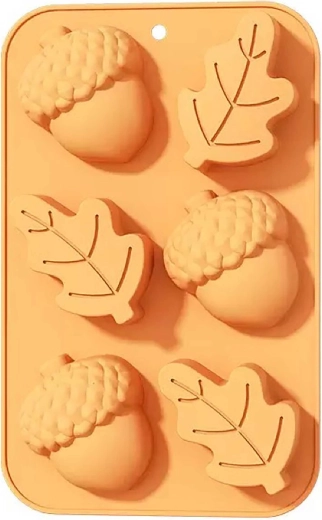 Moule de cuisson en silicone pomme de pin et feuille orange 27 × 17 × 3 cm
