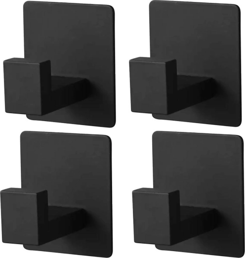 DA106 4x crochets de salle de bain noirs autocollants