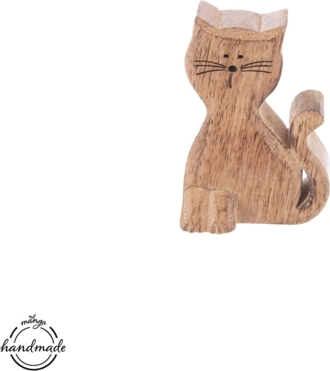 Décoration en bois Chat Mango Micka 10 cm