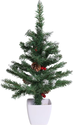 Sapin de Noël artificiel en pot, pin enneigé 90 cm