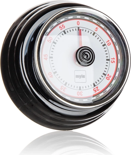 Minuteur de cuisine CULINARIA, 7 cm, inox, noir, avec aimant