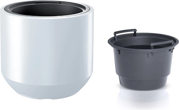 Cache-pot en plastique blanc avec insert 39 cm