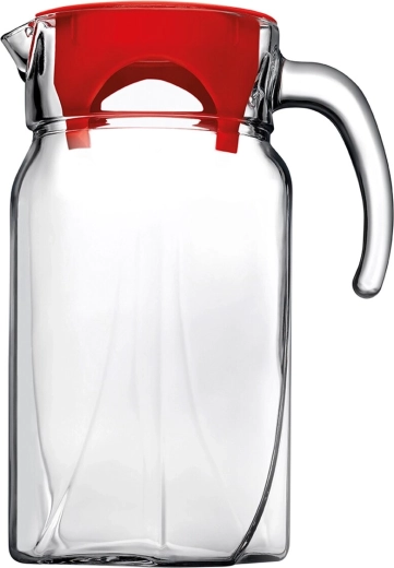 Pichet en verre avec couvercle en plastique 1,75 l