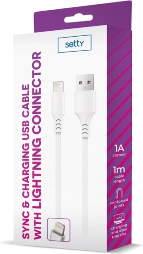Câble Setty USB–Lightning 1 m blanc