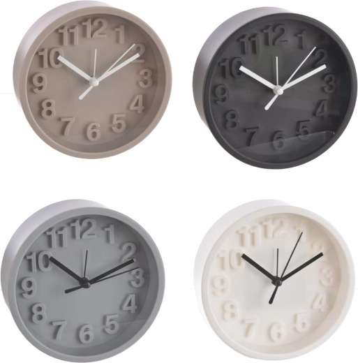 Réveil analogique en plastique UH, diamètre 13 cm (4 variantes de couleur)