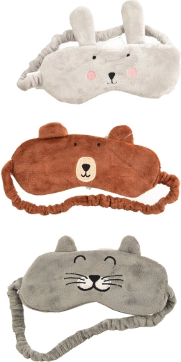 Masque de sommeil peluche Animal (assortiment de 3 variantes)