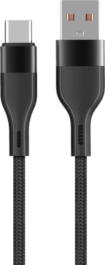 Maxlife câble USB – USB‑C 1 m 3 A nylon noir