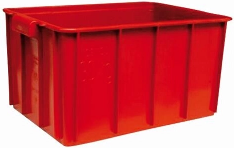 Caisse pour viande 60 × 40 × 30 cm, plastique HDPE, parois pleines, charge 30 kg