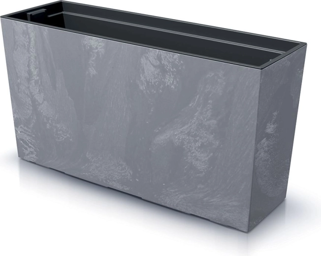 Jardinière avec insert URBI Case Effet Béton M, 77 cm, marengo