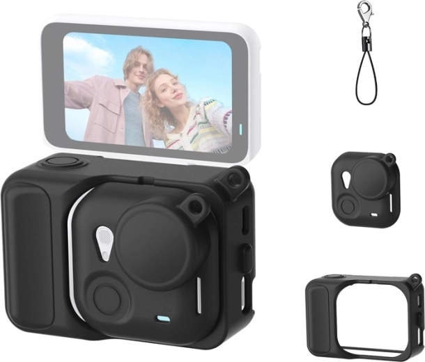 Coque de protection en silicone Puluz pour Insta360 GO Ultra noire