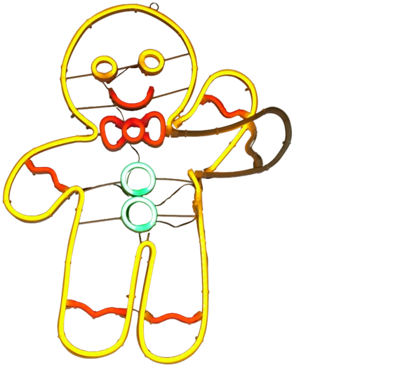 Décoration de Noël néon LED bonhomme en pain d’épices - 1 pièce