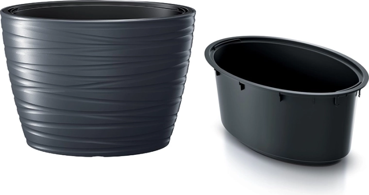 Jardinière ovale avec insert MAZE 58,5 cm anthracite
