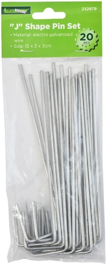 Ancre de fixation en J galvanisée 15 × 3 × 3 cm (20 pcs)