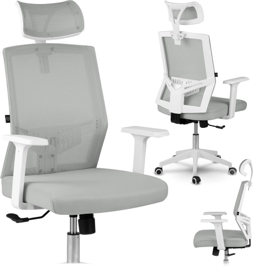 Chaise de bureau ergonomique en micro-maille Sofotel Rotar, gris