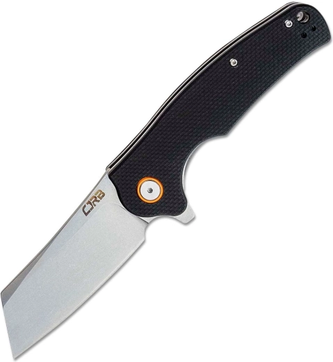 Couteau pliant CJRB Crag, lame 8,7 cm, finition stonewash, G10 noir