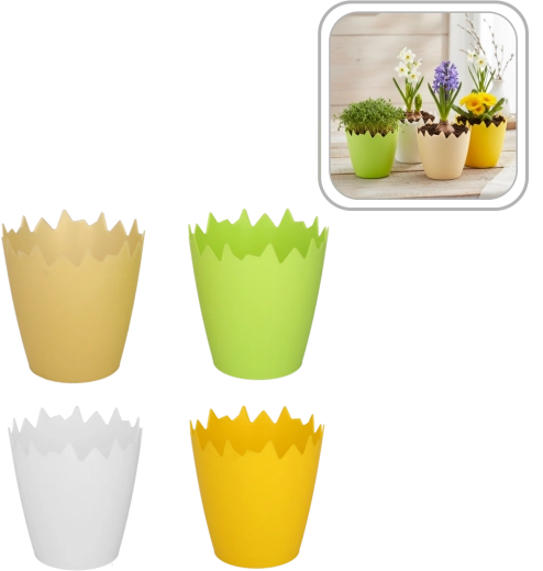 Pot de fleurs en plastique en forme de coquille 10 cm