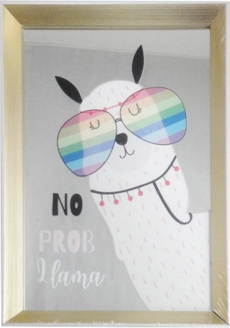 Tableau 20 × 30 cm encadré avec miroir et lama
