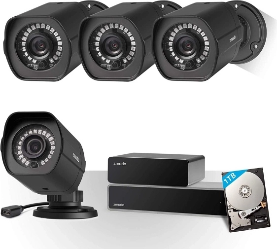 Zmodo kit système de caméras 4× 1080p avec NVR et disque 1 To