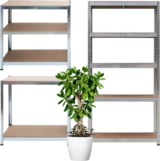 Étagère de rangement métallique 2-en-1 avec 5 tablettes 150 × 75 × 30 cm
