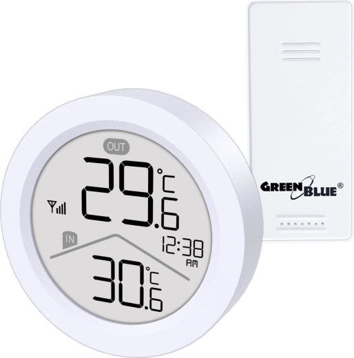 Station météo sans fil avec thermomètre IN/OUT et horloge GREENBLUE