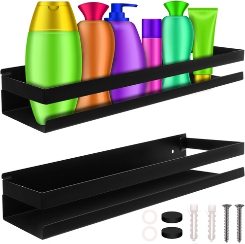 Étagère murale noire en acier inoxydable 50 cm