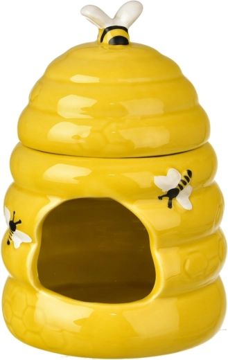 Aromalampe en céramique en forme de ruche jaune 14 cm