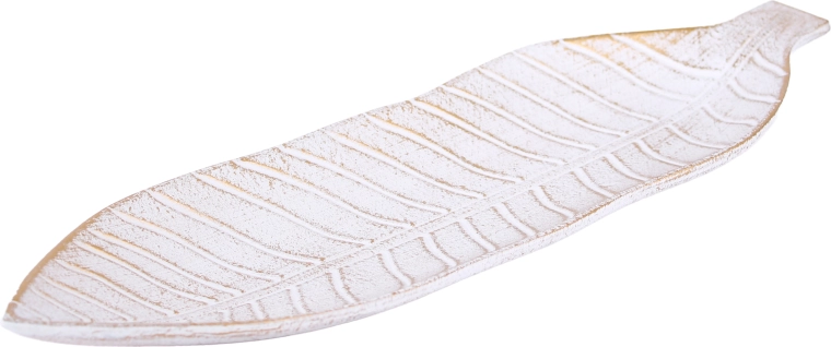 Plateau de service en bois TORO en forme de feuille 41 × 12 cm