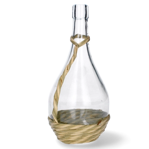 Dame-jeanne en verre Fiasco 2 L avec panier en paille
