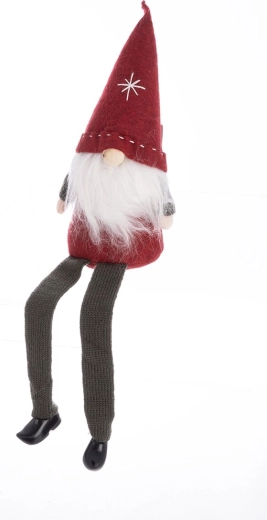 Lutin en peluche rouge-gris 44 cm