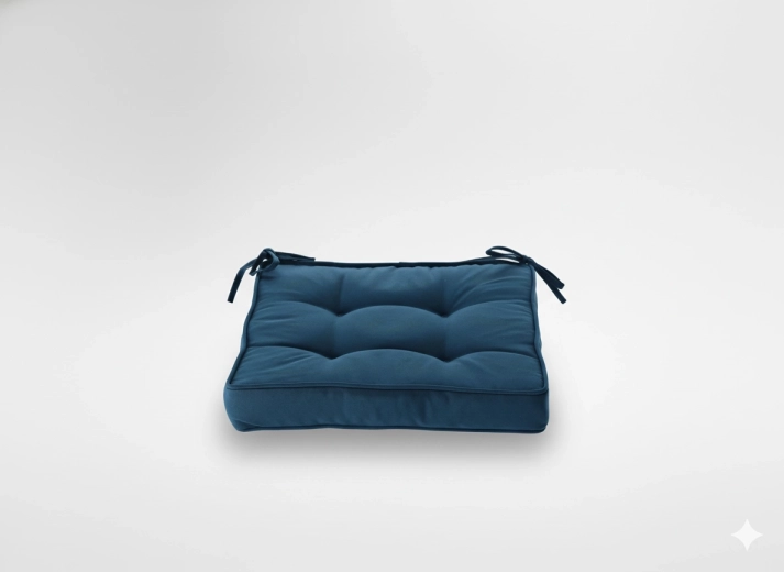 Coussin de chaise 40 × 40 × 6 cm bleu