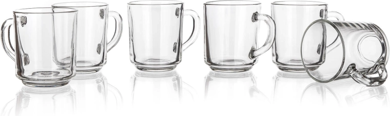 Mugs en verre VALUE 240 ml – lot de 6 pièces
