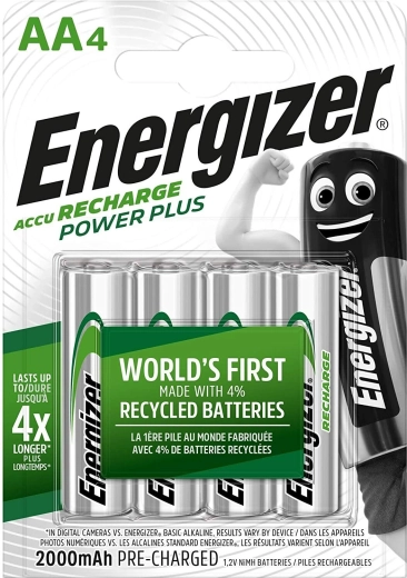 Piles rechargeables Energizer Power Plus AA 2000 mAh - 4 pièces