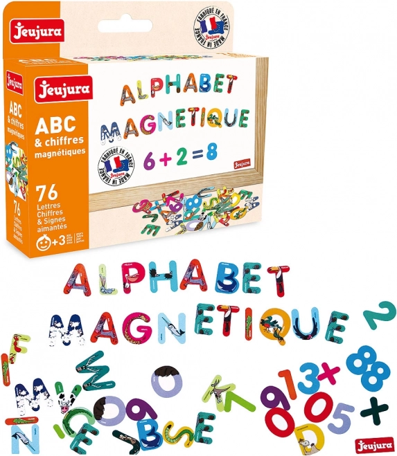Jeujura lettres magnétiques colorées – 76 pcs