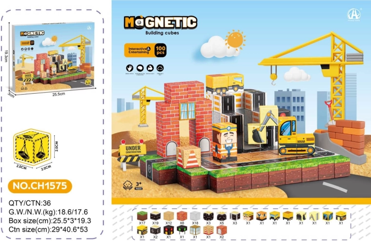 Cubes magnétiques – chantier 100 pièces
