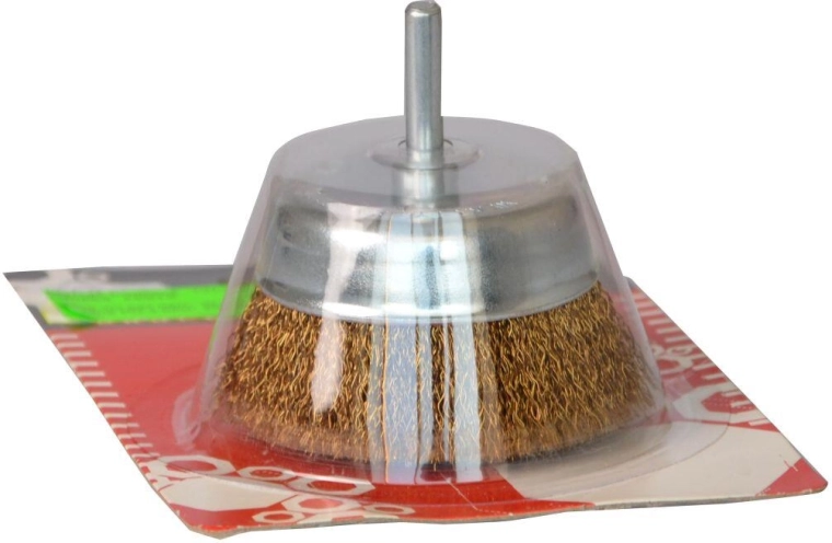 Brosse boisseau à fil ondulé 68 mm avec tige FESTA