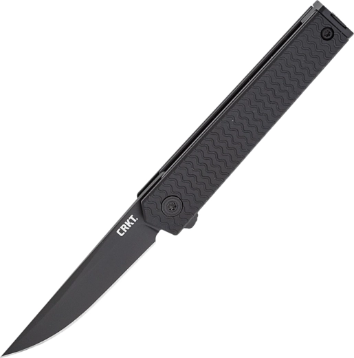 CRKT CEO Microflipper couteau de poche noir Drop Point 6 cm, manche en aluminium