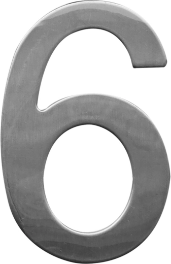 Numéro de maison 6 STAR, 75 mm, inox