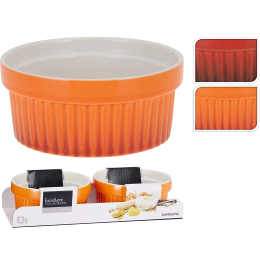 Ramequins en porcelaine 2 pcs rouges Excellent Houseware