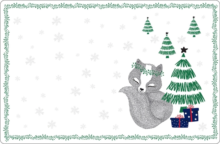 Set de table Winter Friends renards 28 × 43 cm