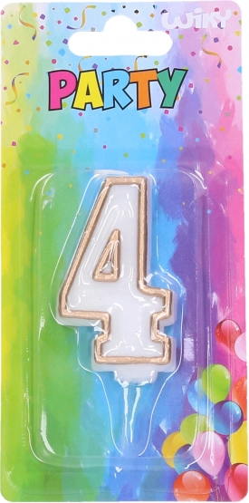 Bougie de fête n° 4 dorée