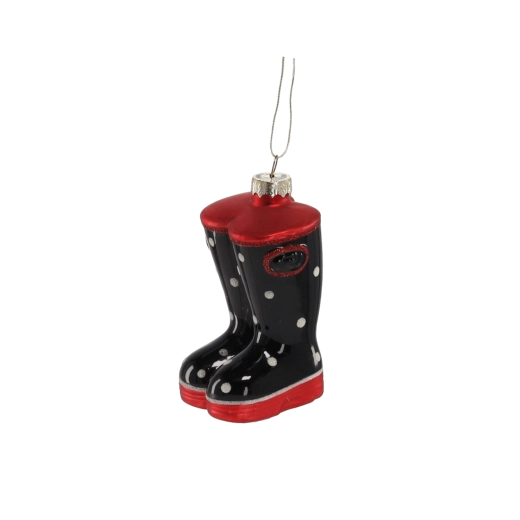 Décoration de Noël en verre en forme de botte, lot de 6 pièces