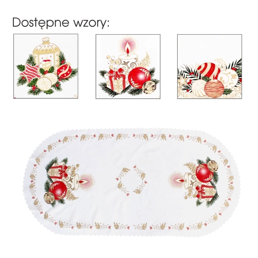 Serviette décorative de Noël (serweta) 50 × 100 cm, réversible - 1 pièce