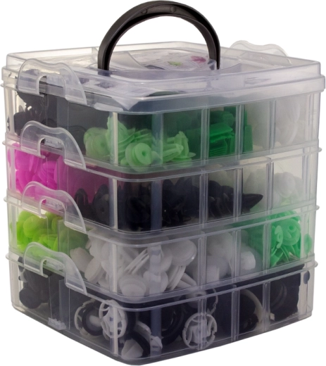 Kit d’agrafes automobiles en plastique avec outils, 475 pièces