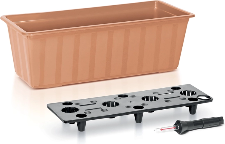 Jardinière de balcon auto-irrigante 60 cm terracotta BALCONY CAN