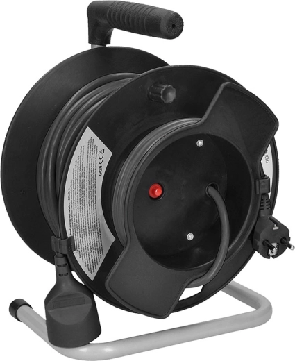 Câble prolongateur Solight sur enrouleur 25 m, 1 prise, noir - 1 pièce