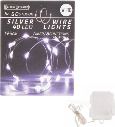 Guirlande LED sur fil 40 LED blanches avec minuteur