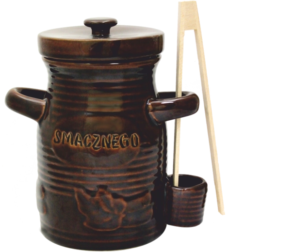 Récipient de fermentation en céramique 3,5 l avec couvercle et pince en bois