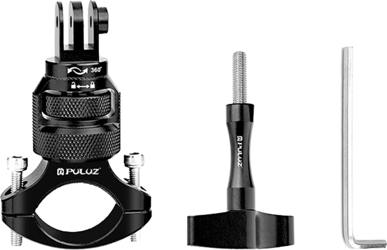 Support de guidon en aluminium 360° PULUZ pour caméras sportives – noir