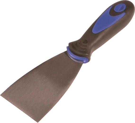 Spatule en acier inoxydable 100 mm avec manche en caoutchouc